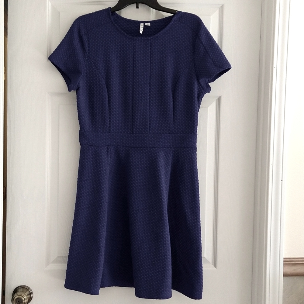 Elle, blue dress, size L, short sleeve, used, womens